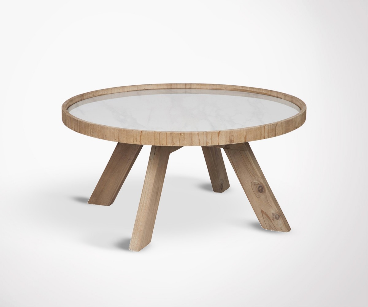 Table basse ronde pied en bois