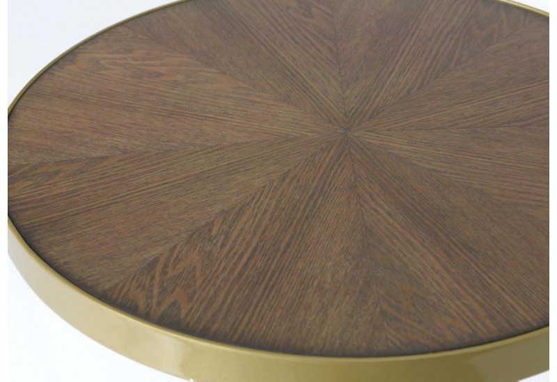 Table basse bois et doré