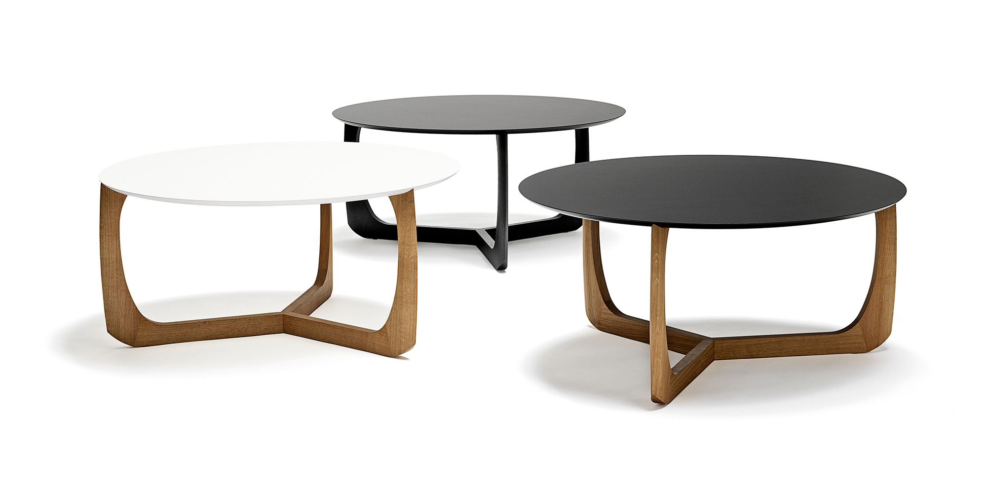 Table basse ronde scandinave avec rangement