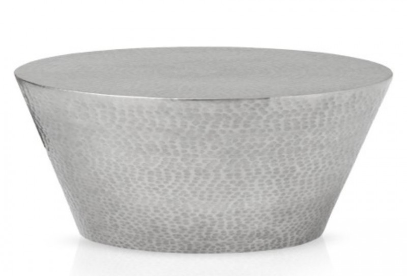 Table basse ronde argent