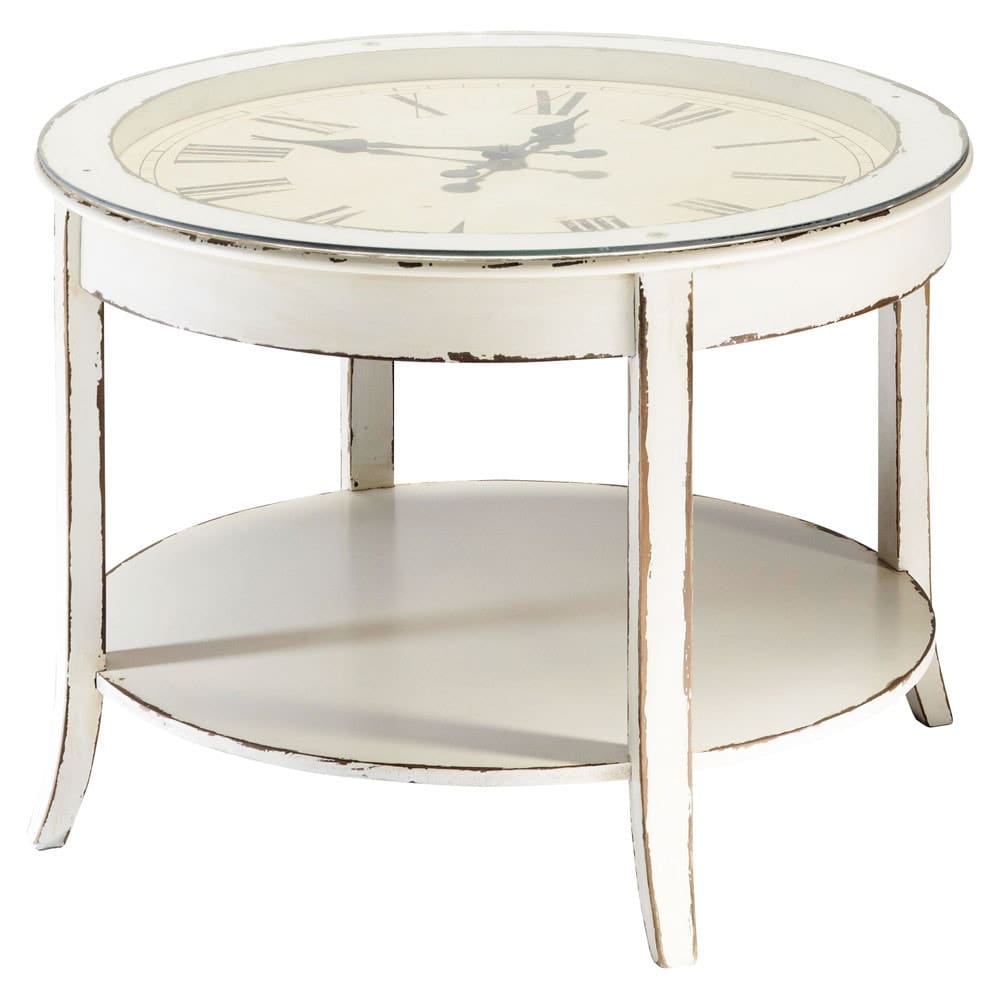 Table basse bois blanc ancien