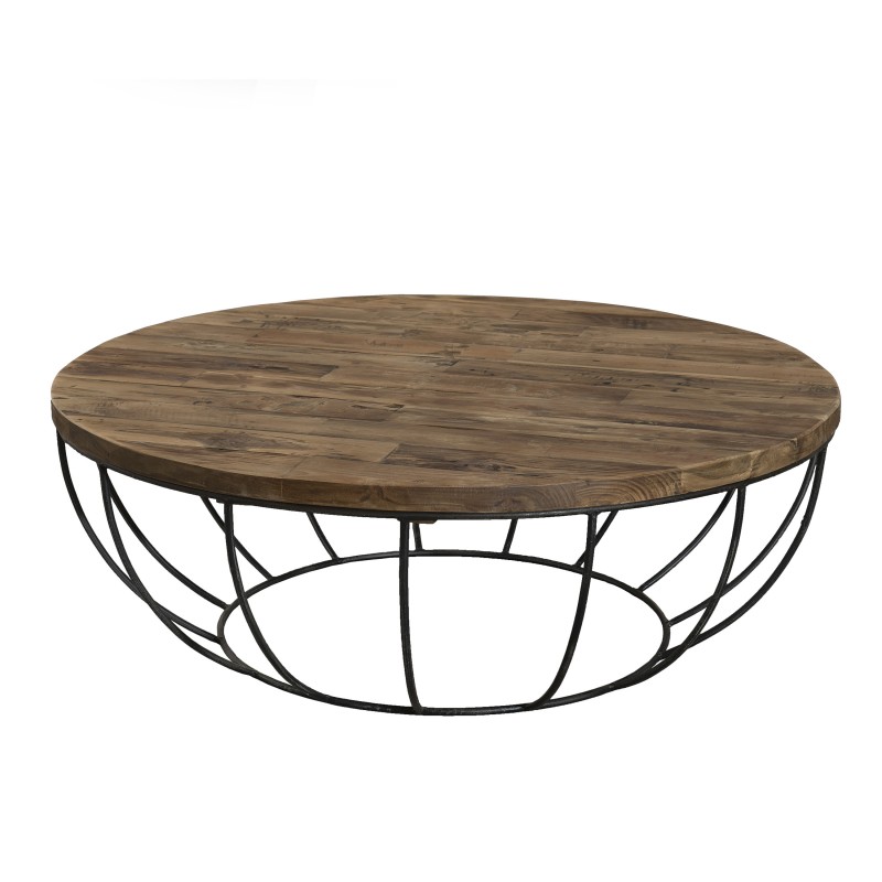 Table basse bois et pieds noirs