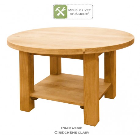 Table basse ronde chene clair