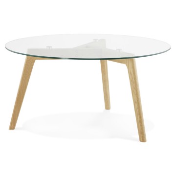 Table basse ronde avec plateau