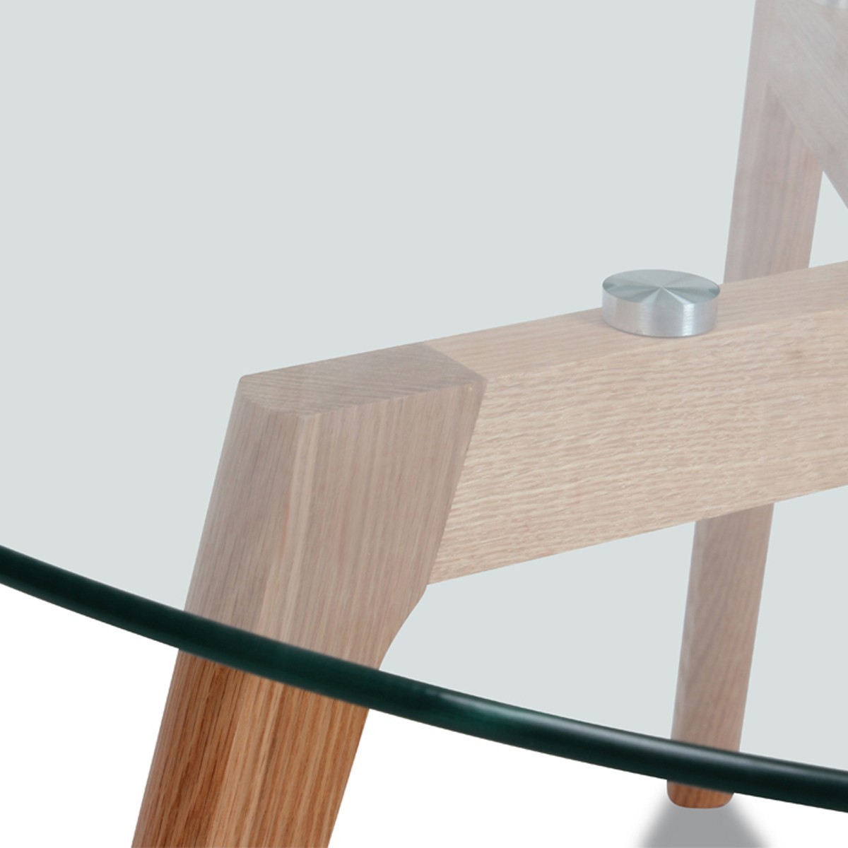 Table basse ronde verre et bois scandinave