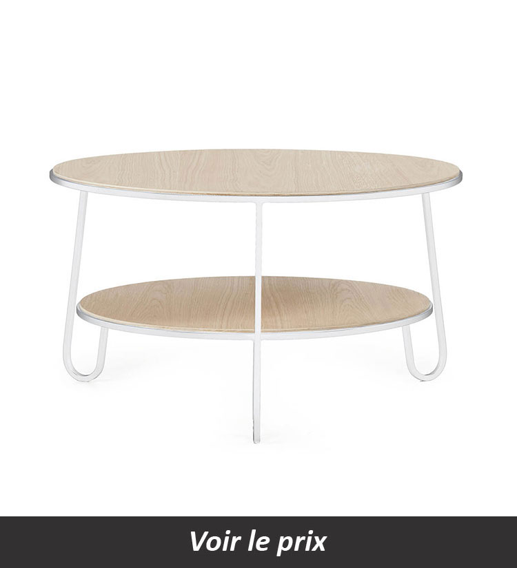 Table basse scandinave metal bois