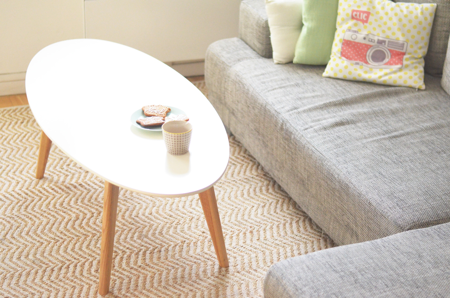 Table basse de salon blanche scandinave - pristina