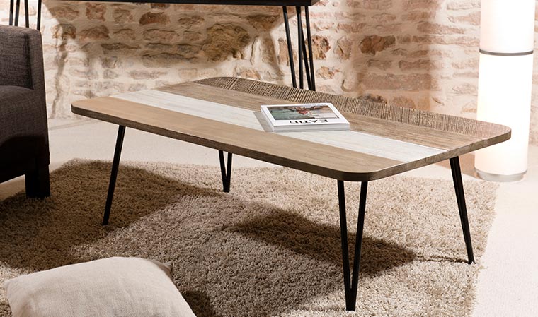 Table basse scandinave industriel
