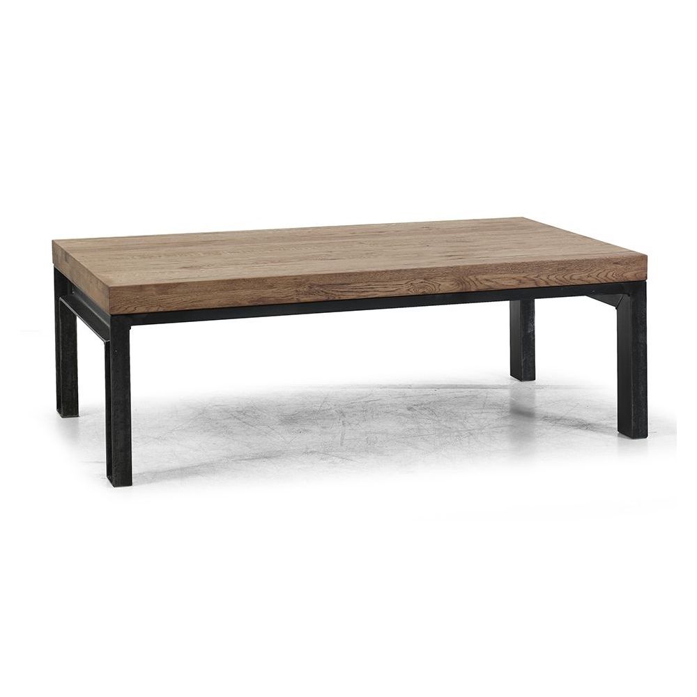 Table basse bois pieds noirs