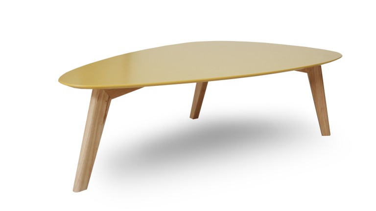Table basse scandinave blanc et jaune