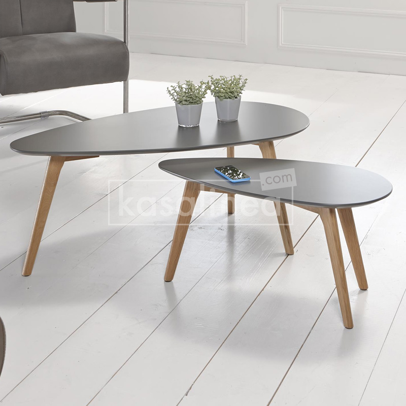 Table basse scandinave blanc et gris