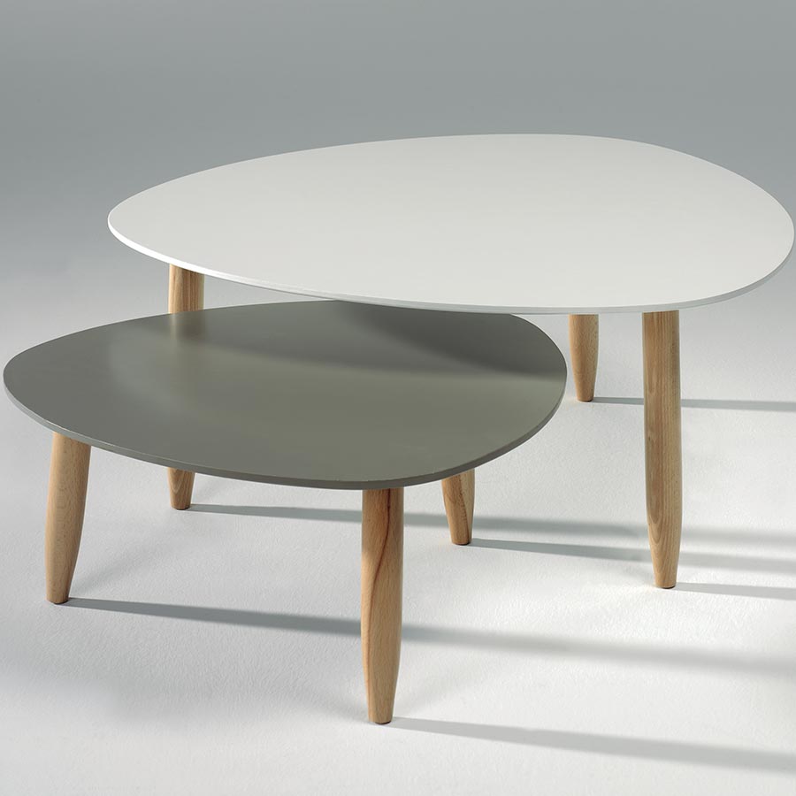 Table basse scandinave blanc gris