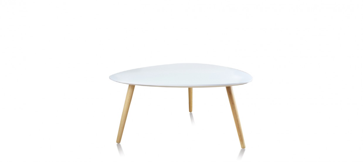 Table basse ronde blanche scandinave