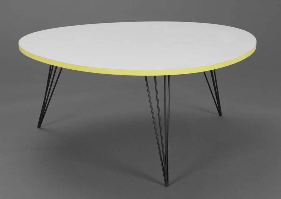 Table basse scandinave blanche ronde