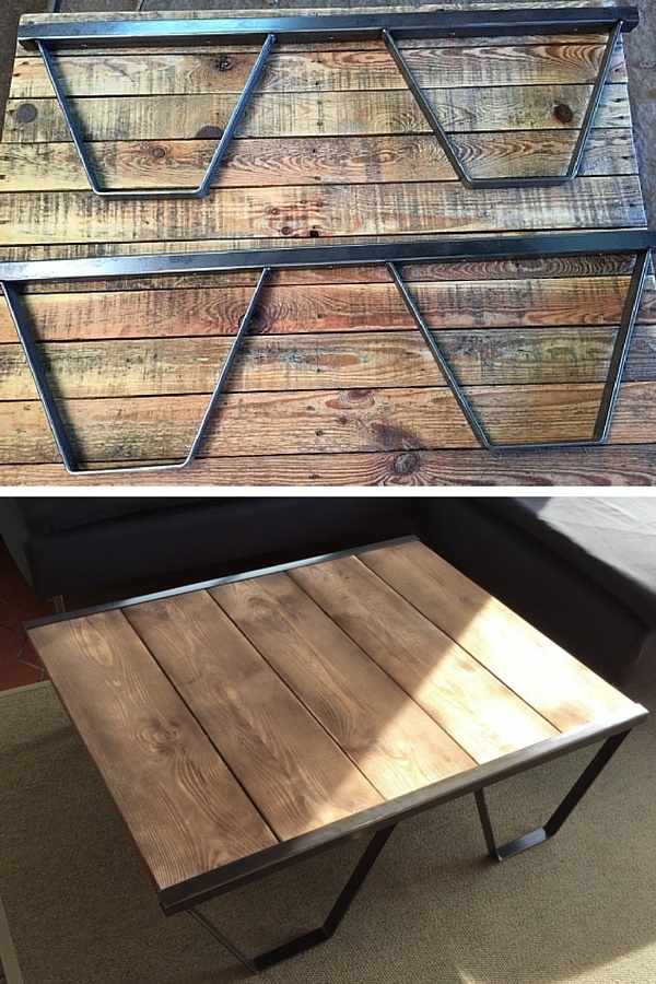Table basse bois effet vieilli