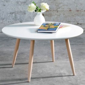 Table ronde basse scandinave