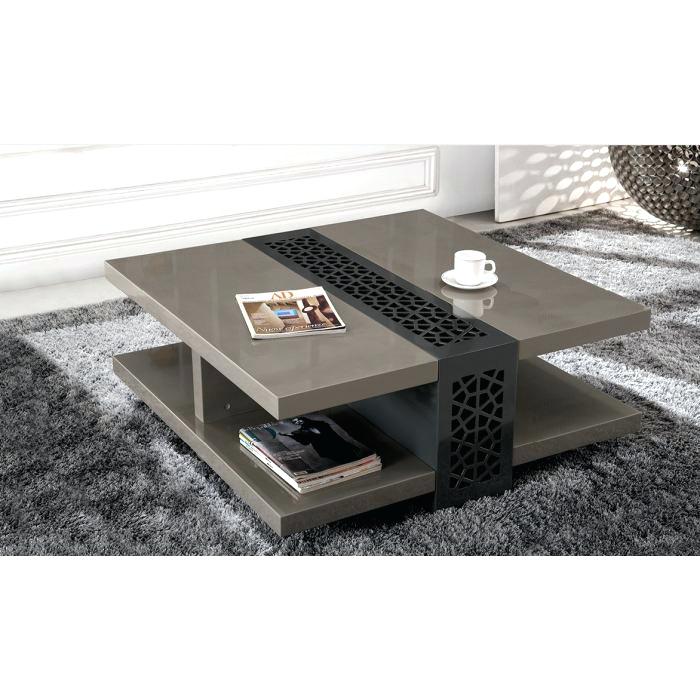 Table basse design laqué galina - taupe