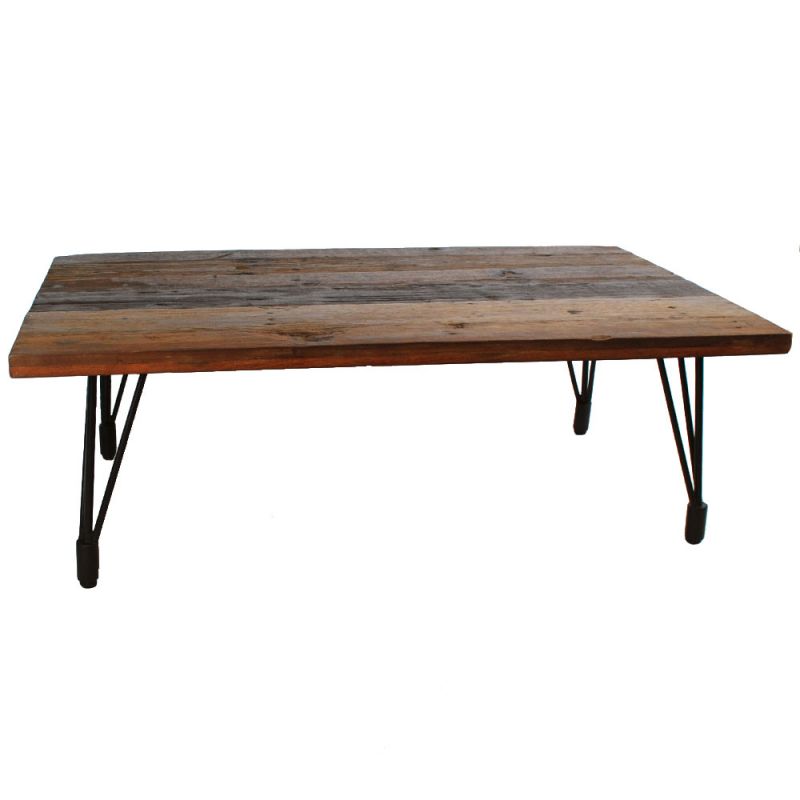 Table basse bois recycle