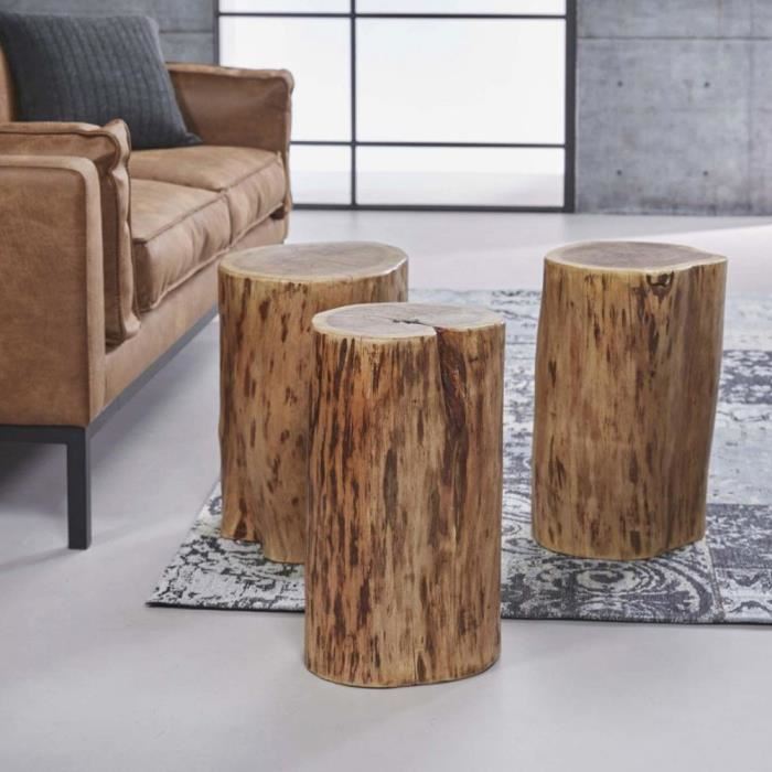 Table basse bois tronc
