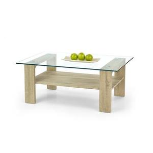 Table basse verre et bois clair