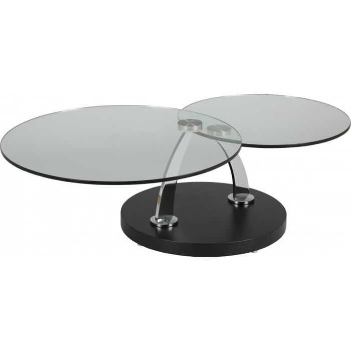 Table basse design verre pivotant