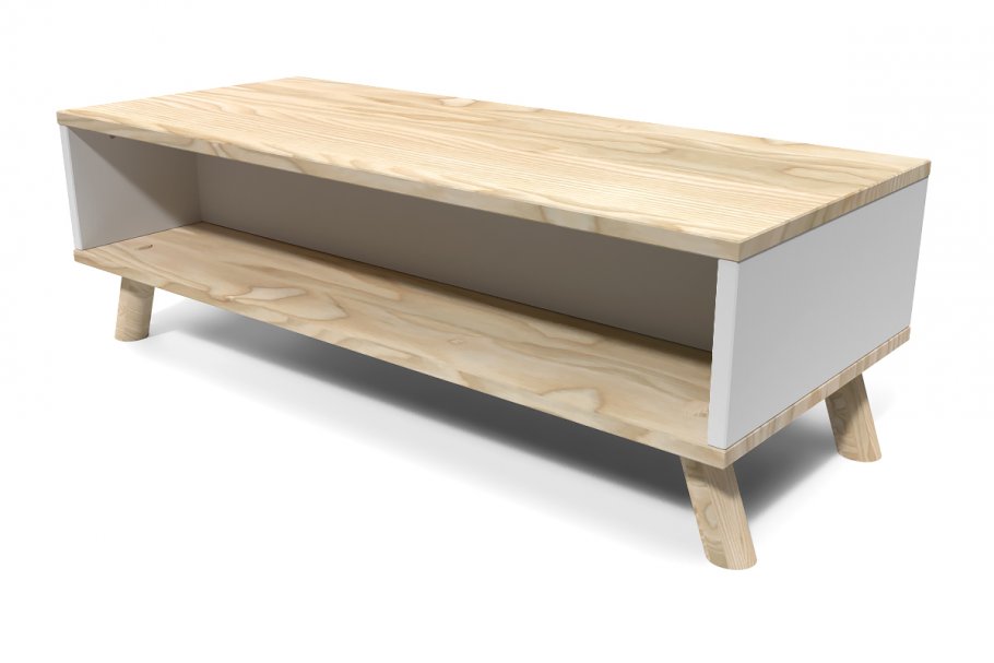 Table basse blanche scandinave rectangulaire