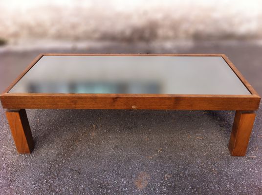 Table basse vintage bois 2 plateaux