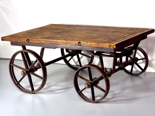 Table basse fer bois industriel