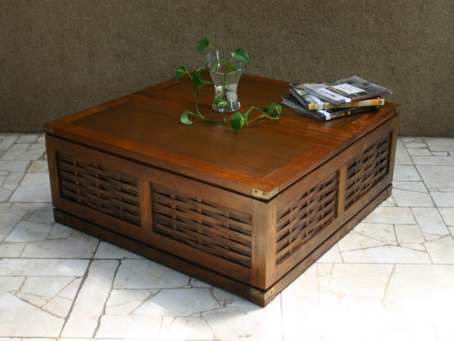 Table basse bois acajou