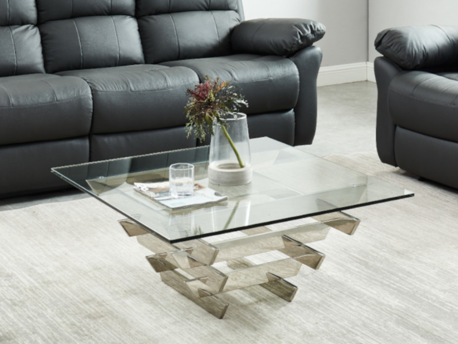 Table basse design en verre trempé