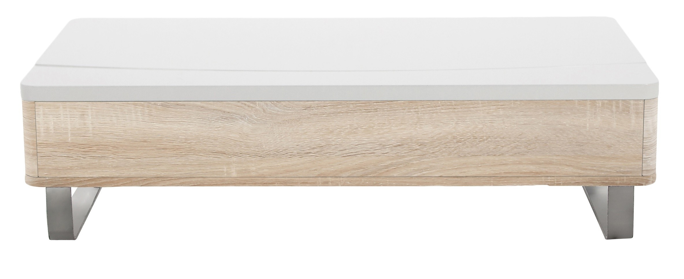 Table basse blanc bois clair