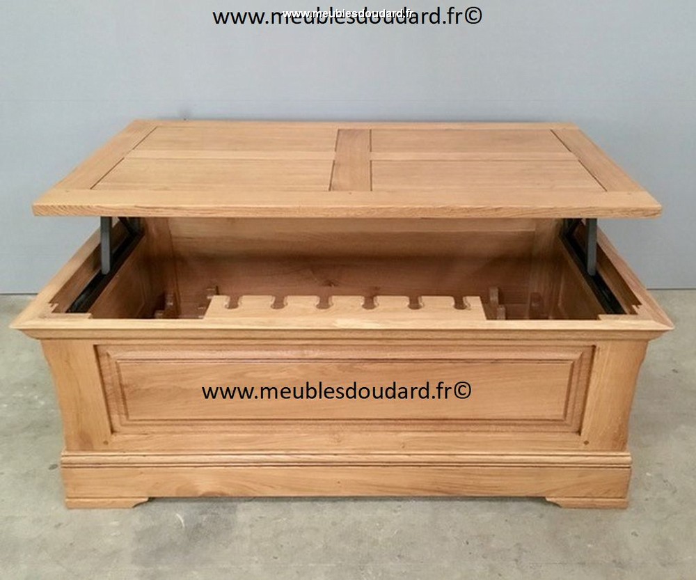 Table basse ronde relevable et extensible