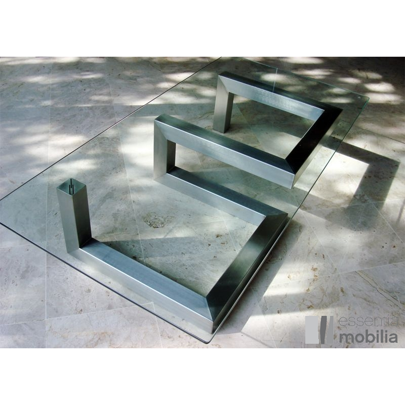 Table basse design inox brossé