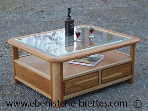 Table basse bois ebeniste