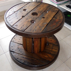Bobine bois table basse