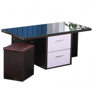 Table basse bois pouf intégré