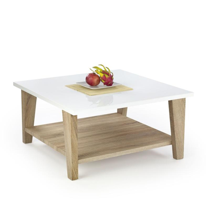 Table basse bois et blanc cdiscount