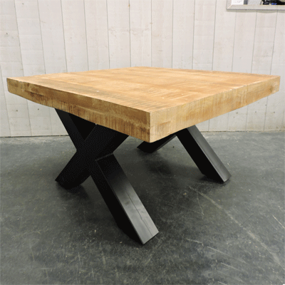 Table basse plateau bois pieds metal