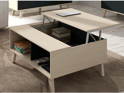 Table basse relevable avec coffre