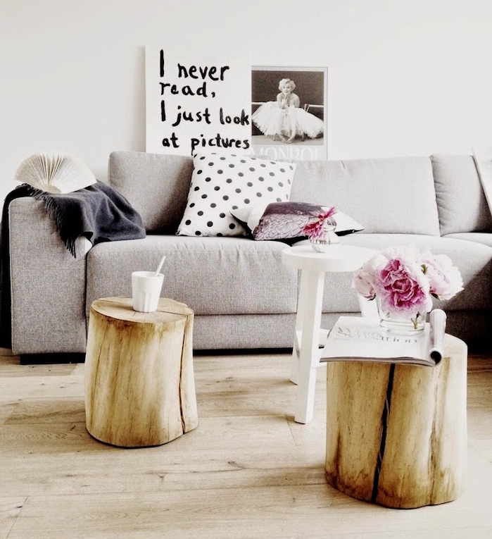 Diy table basse rondin bois