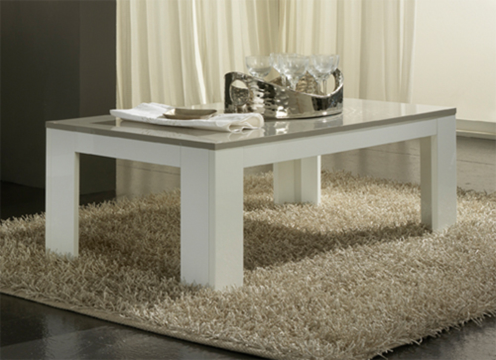 Table basse bois massif gris