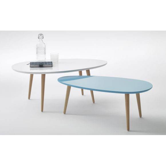 Table basse scandinave bleu turquoise