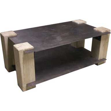 Cdiscount table basse bois et acier