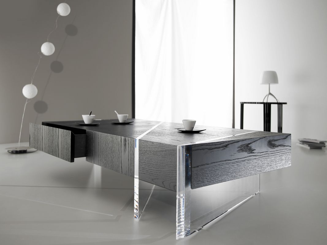 Table basse plexi et bois