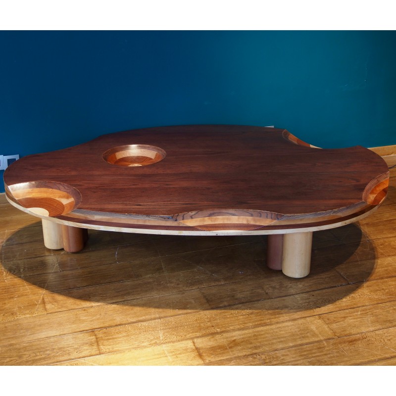 Grande table basse bois vintage