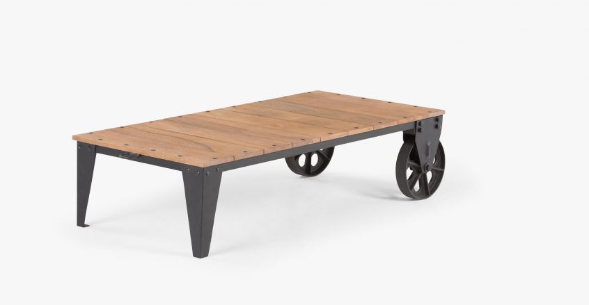 Table basse bois vintage