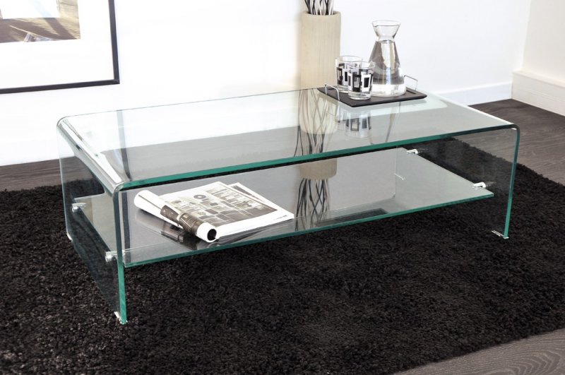 Table basse design en verre trempé