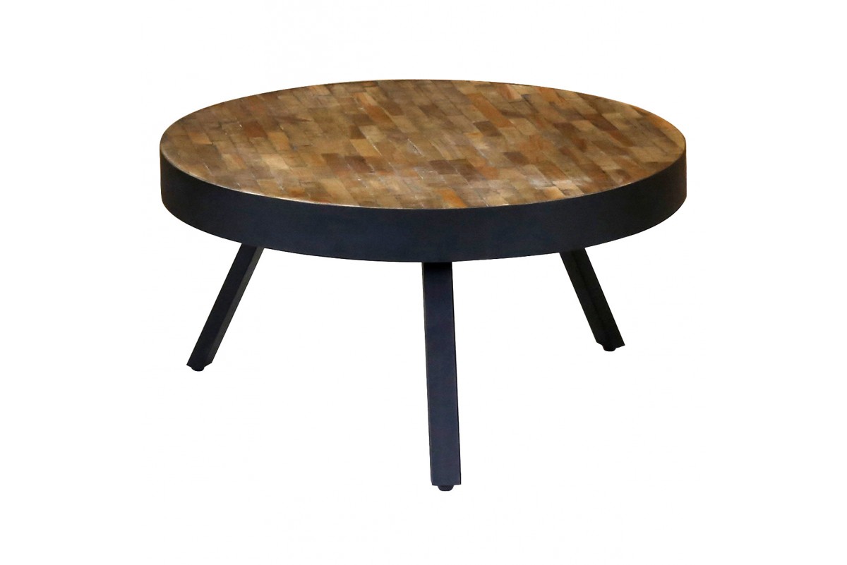 Table basse ronde industrielle