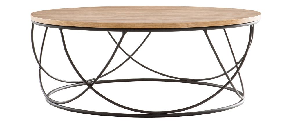 Table basse bois metal noir
