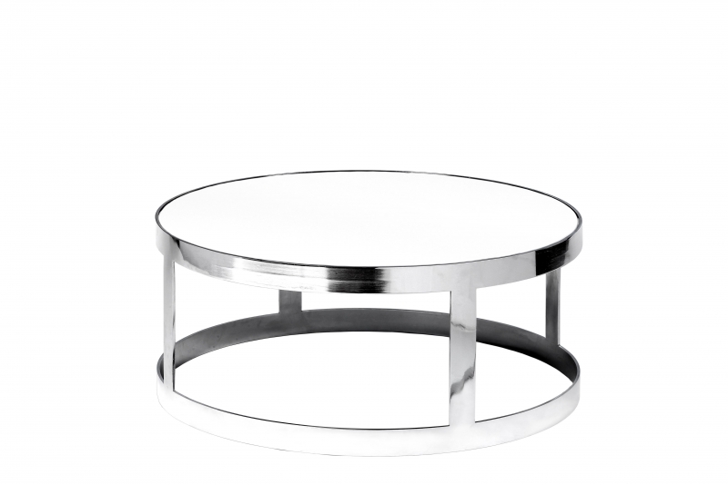 Table basse ronde argent